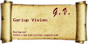Gariup Vivien névjegykártya